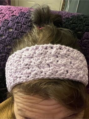 Handmade Lavender Crochet Headband - Women's Hair Accessory